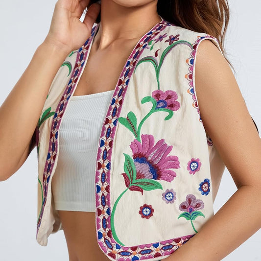 Zara Embrioded Floral Vest