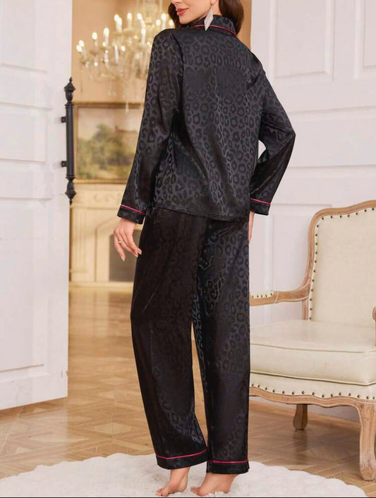 Shein Women Animal Print Jacquard Night Suits Set