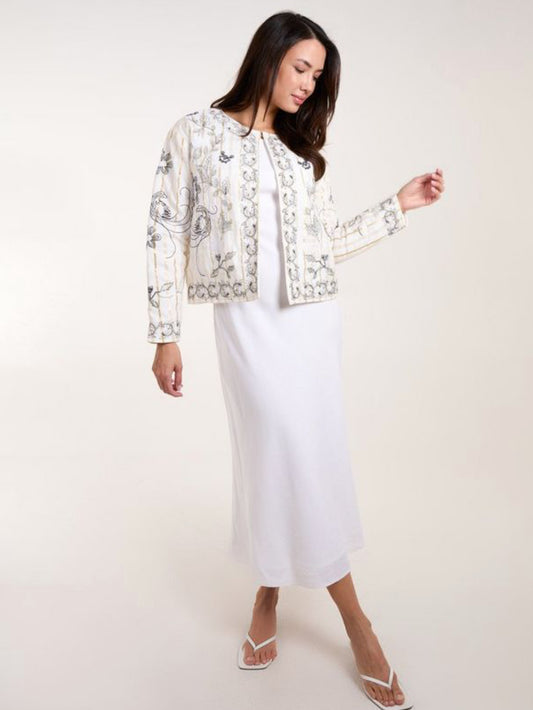 NEW LOOK Blue Vanila White Embroided Quilted