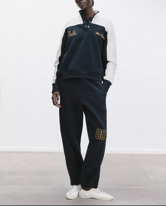 ZARA contrast Chunky Knit Sweatshirt