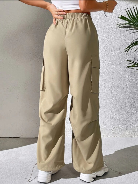 Shein Flap Pocket Side Cargo Pant (khaki)
