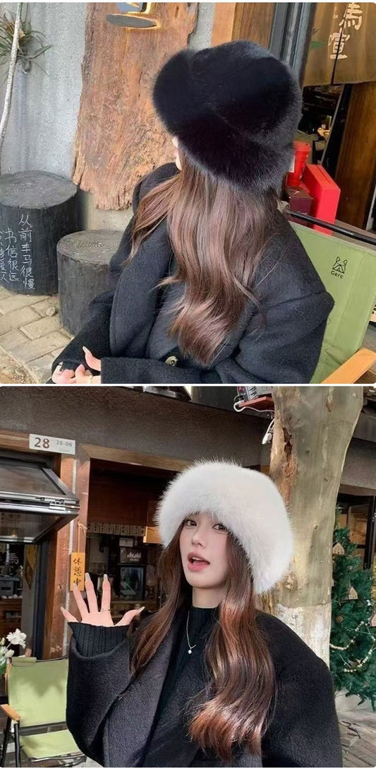 SHEIN WOOL CAP black/brown/beige