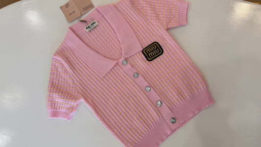 MIU MIU Long Collar Knit Polo