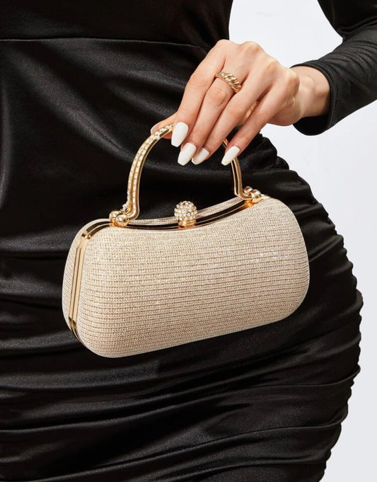 SHEIN Lightweight Busines Rhinestone Decor Bucket Bag