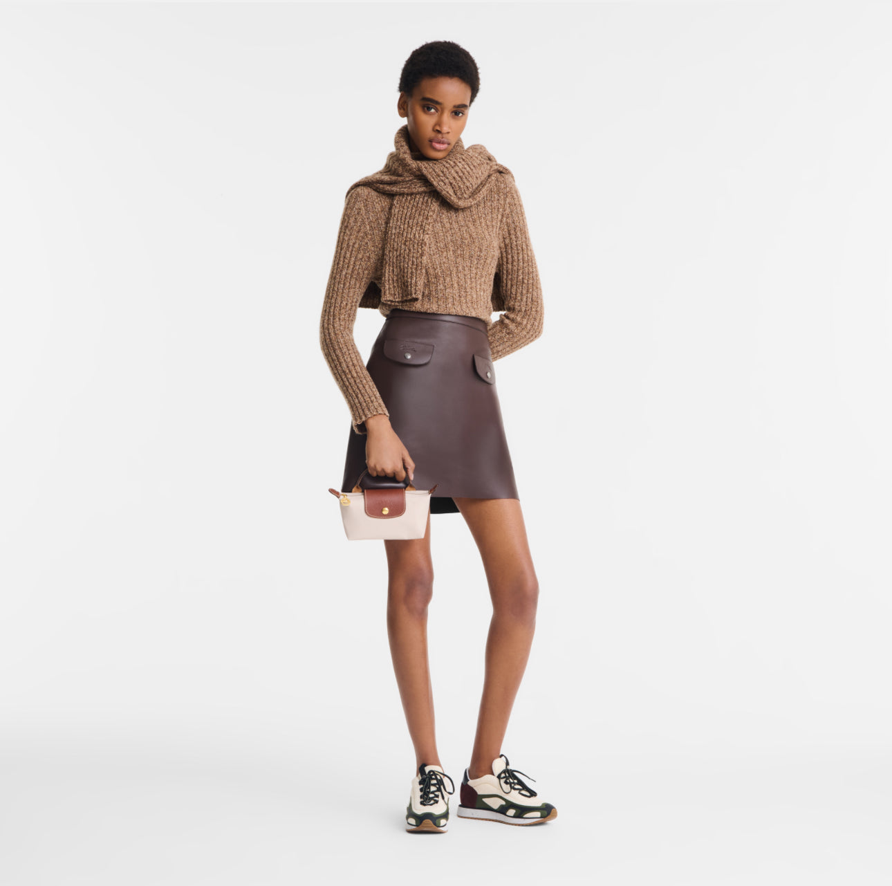 LONGCHAMP Le Pliage Mini Pouch Bag with Strap- Paper