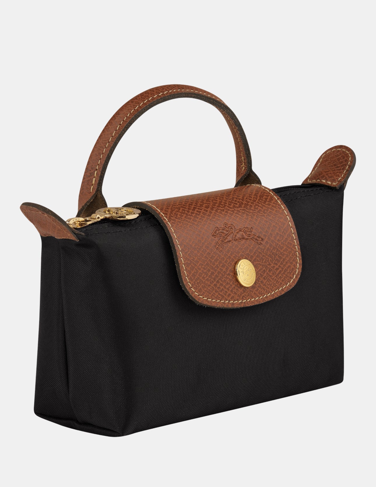 LONGCHAMP Le Pliage Mini Pouch Bag with Strap- Black