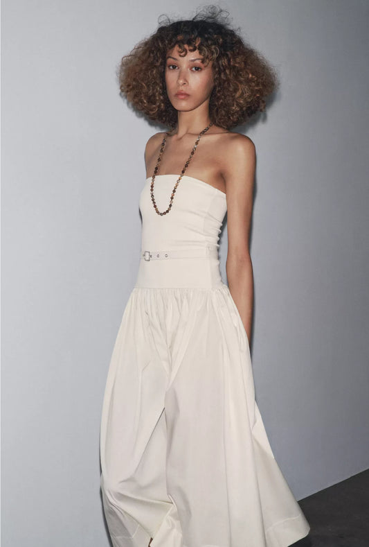 Zara Contrast Belt Dress