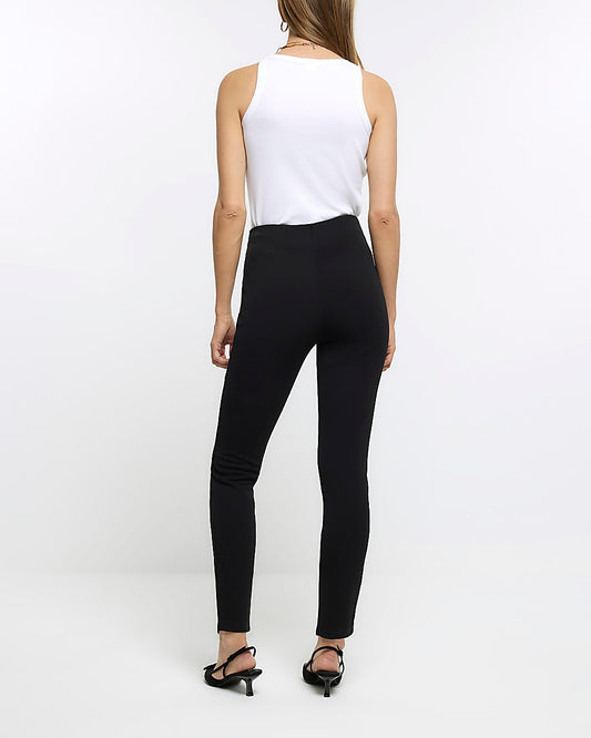 River Island Black zip detail high waisted leggings