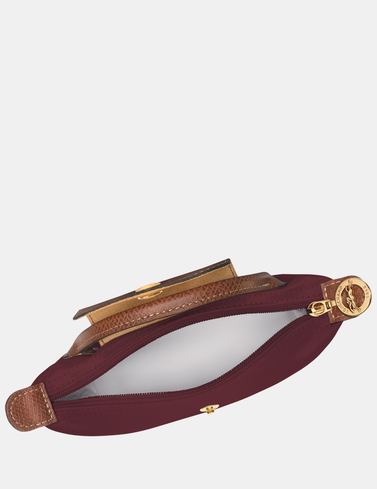 LONGCHAMP Le Pliage Mini Pouch Bag with Strap- Burgundy
