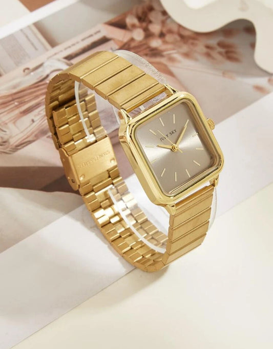 SHEIN Women Gold Elegant Stainless Steel Watch