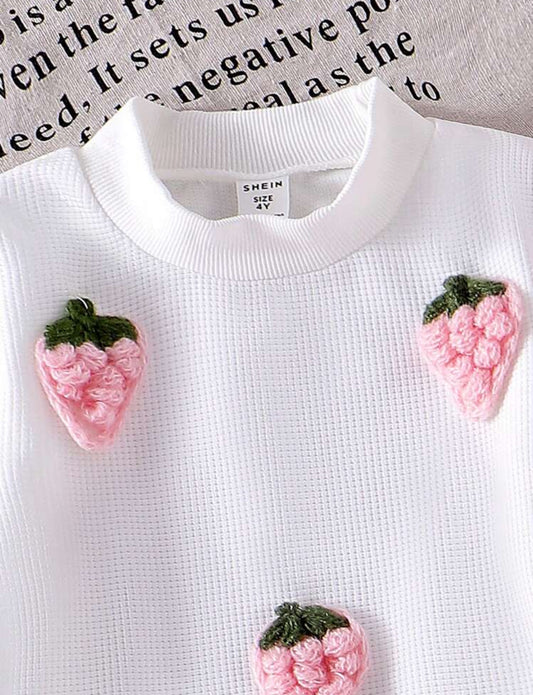 SHEIN Young Girls Sweat Waffle Texture Top+Bottom ONLY)