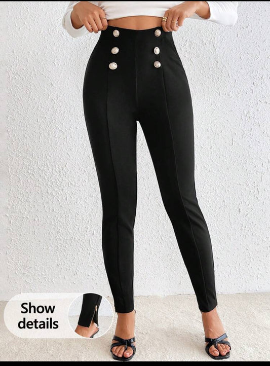 SHEIN Double breasted high waisted pants