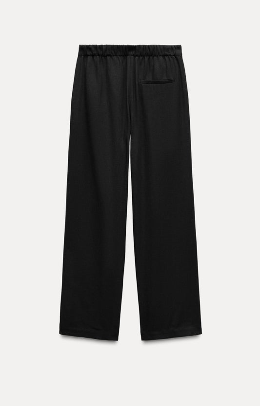 ZARA ZW Collection Straight Fit Trouser - Black