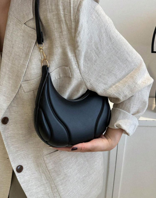 SHEIN A Zippered Solid Color Armpit HandBag