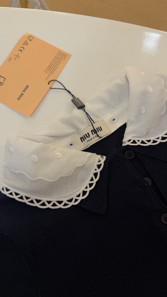 Miu Miu double collared Knit Polo Shirt