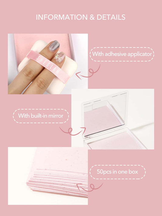 SHEGLAM Mattifying Blot Papers With Puff and Mirror 50 Pcs-Rose P...