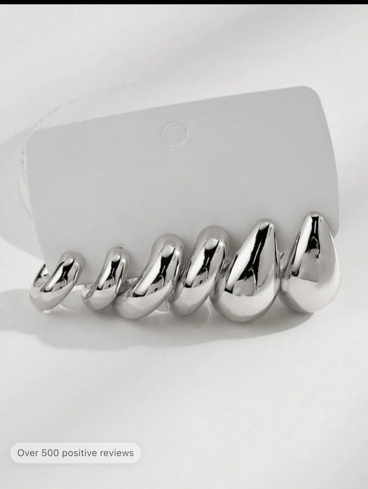 Shein Classic & Fashionable Silver C Design Minimalist Earrings Suitable