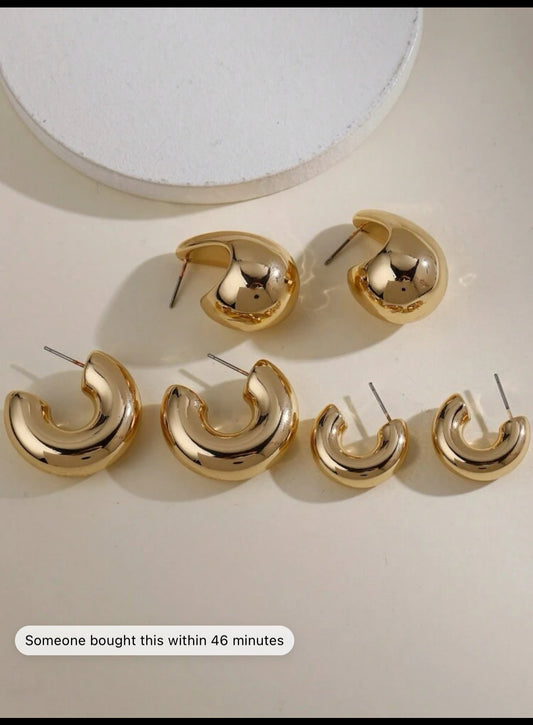 3pairs European And American Classic Fashionable C-Shaped