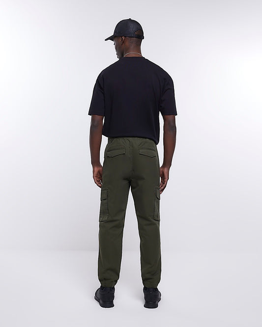 River Island Khaki regular fit cargo joggers (UK size)