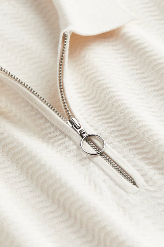 H&M Slim Fit Textured-knit polo shirt