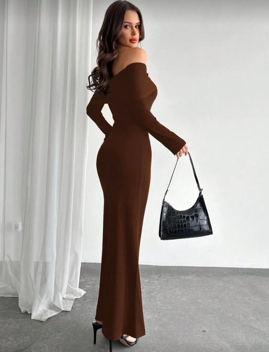 Shein Sophisticated romantic fashion off Shoulder Metal Décor Dress