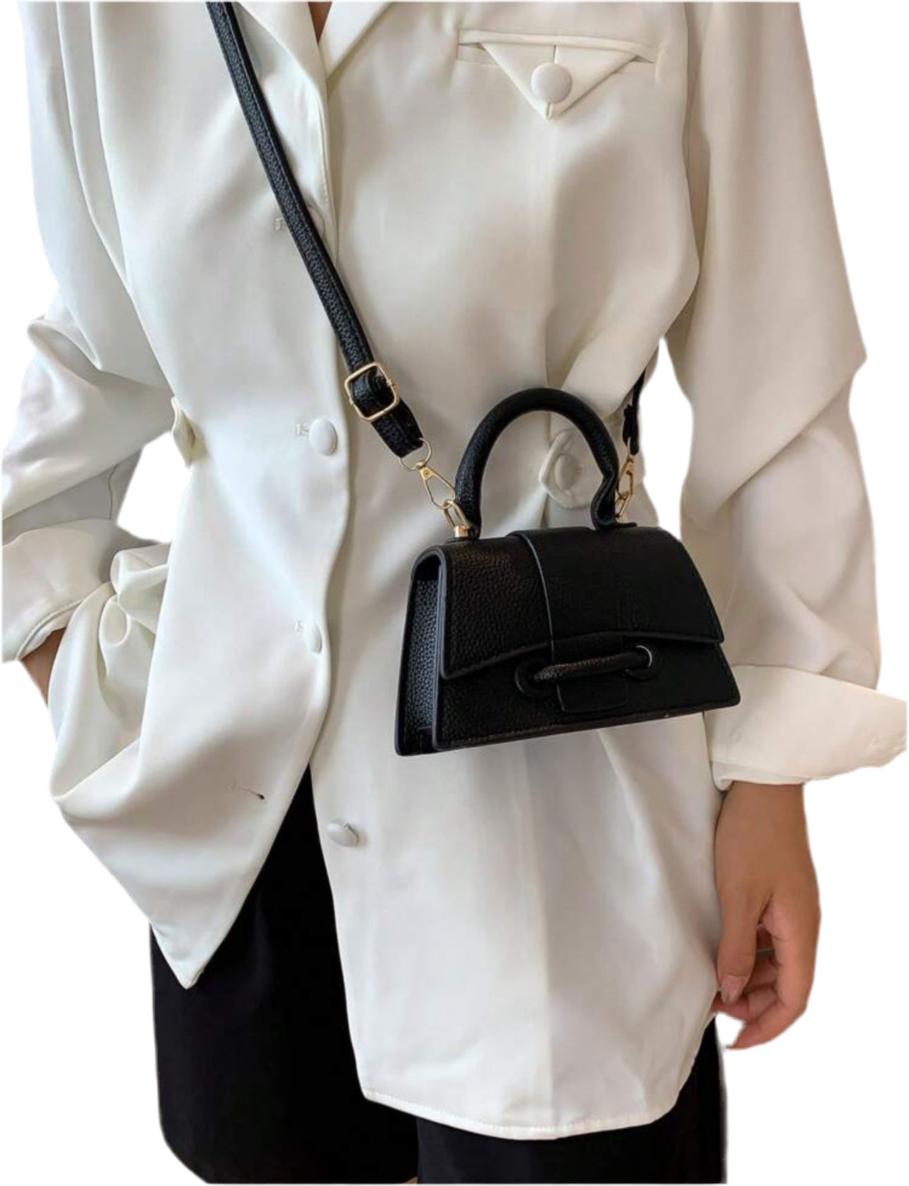 SHEIN This Year Popular Super Texture Lipstick Bag Black