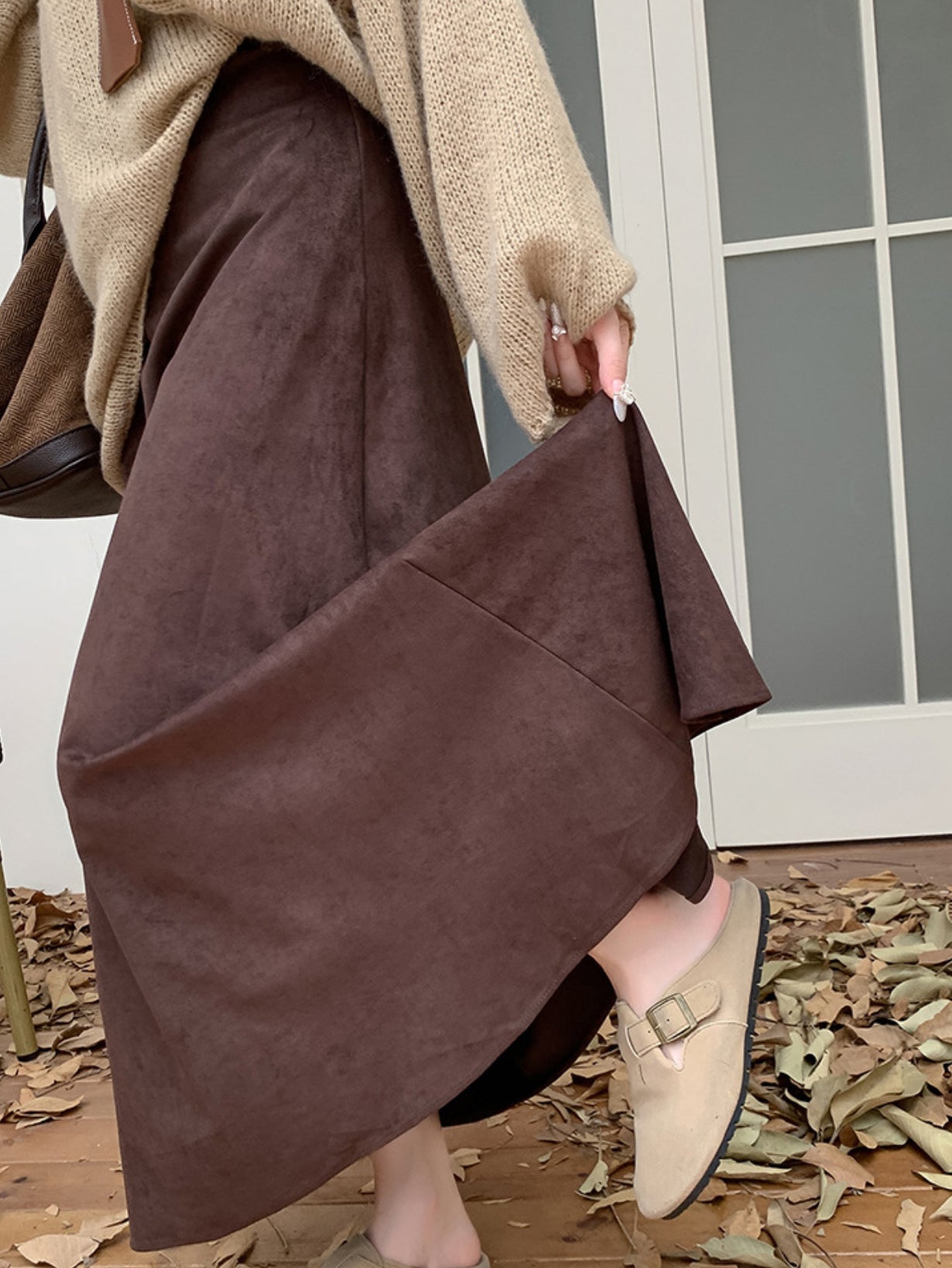 Shein Solid Sucede Flare Skirt