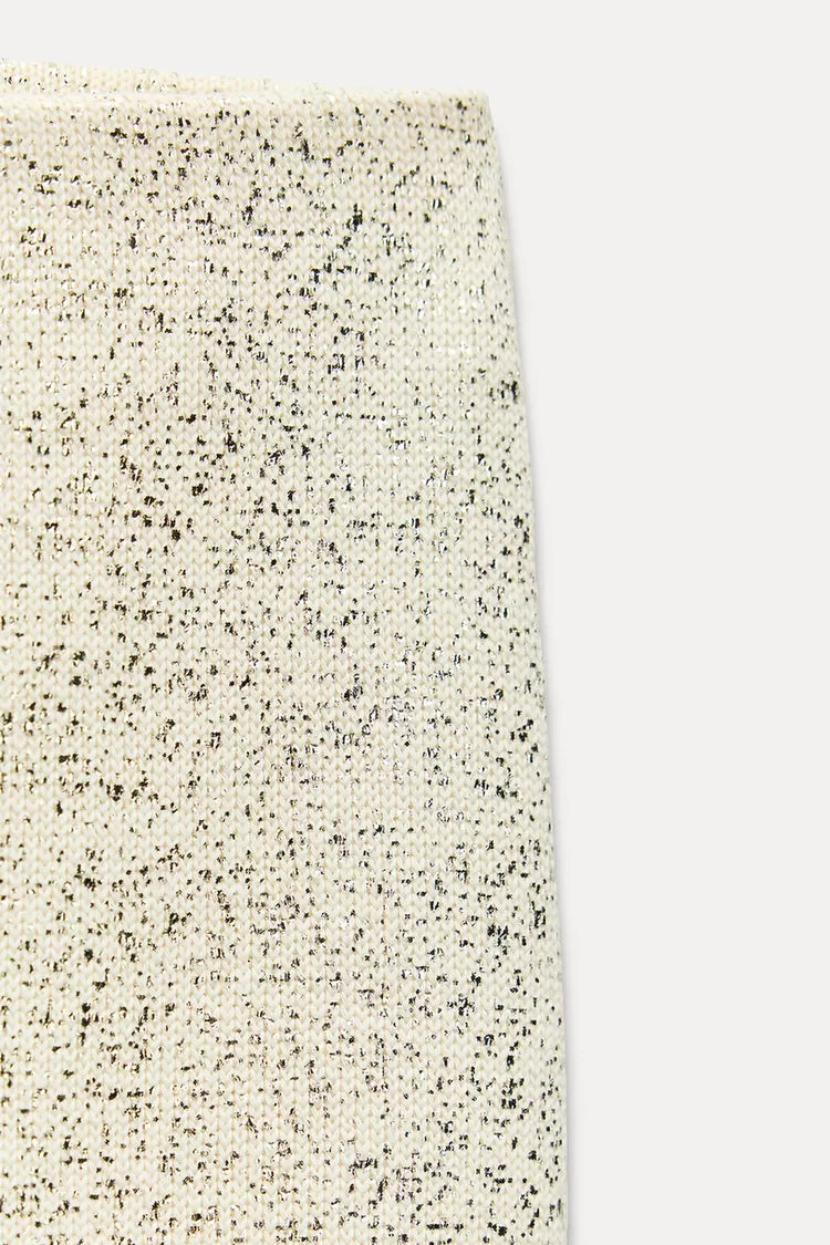 ZARA Rustic Skirt With Metalic Thread -Golden