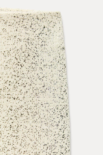 ZARA Rustic Skirt With Metalic Thread -Golden
