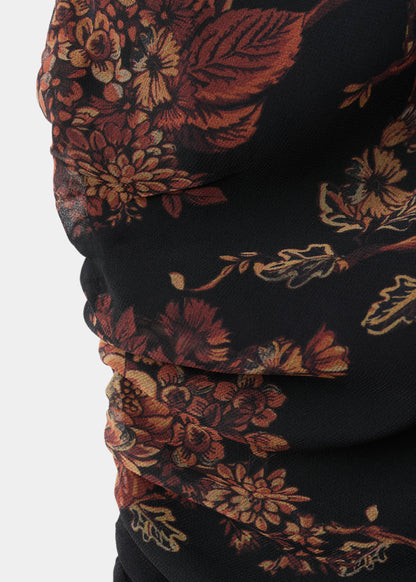 Zara Ruched Floral Print Dress