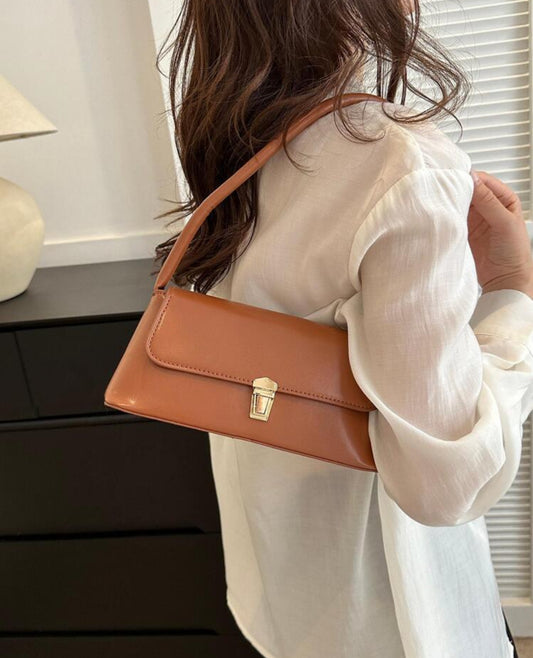Shein Metal Decor HandBag Coffee Brown