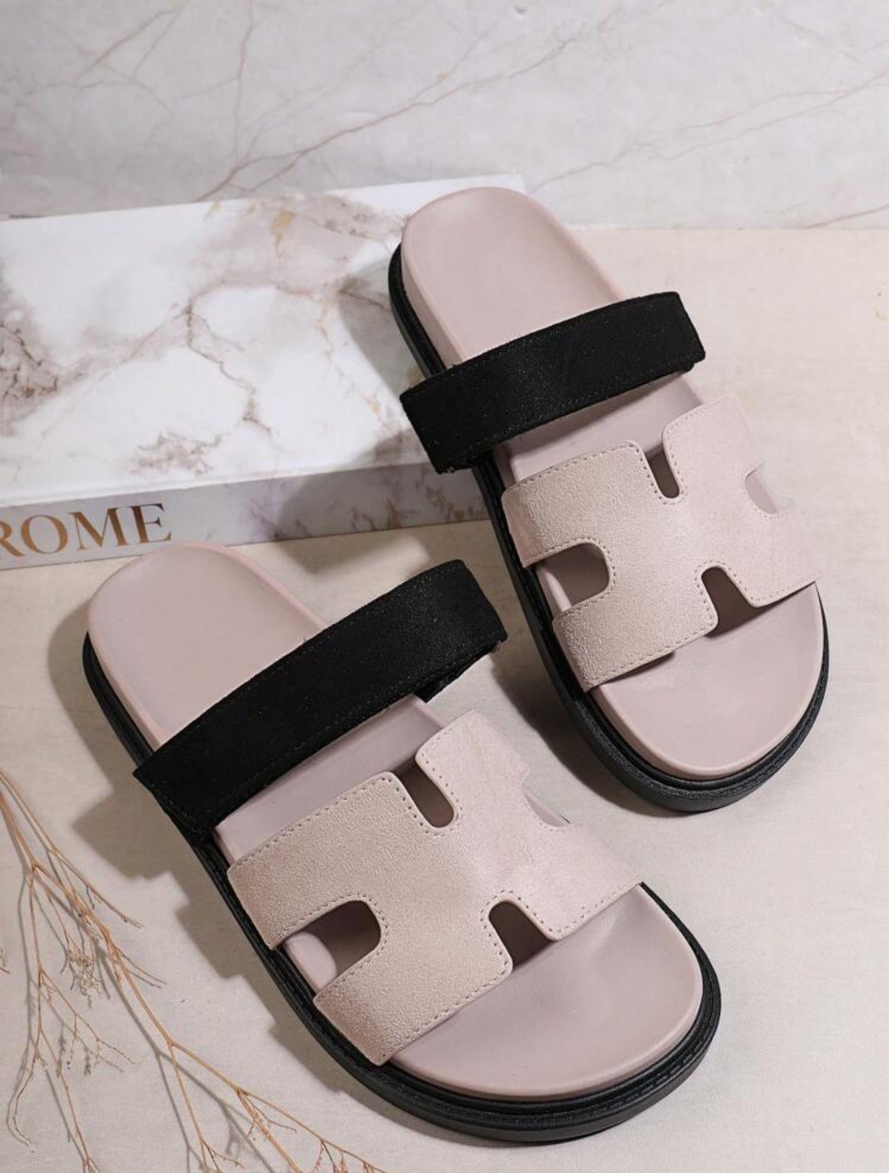 Shein Shein Shuzia Women Shoes Comfy Open Toe Thick Solid Flats Sandals