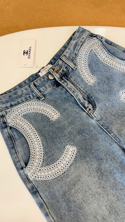 Chan-nel Premium Wide leg jeans-Dupe