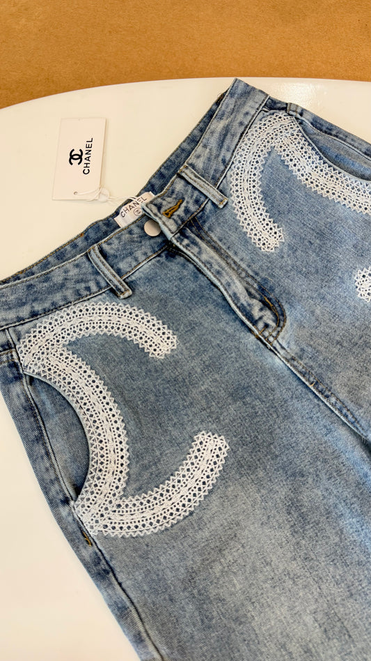 Chan-nel Premium Wide leg jeans-Dupe