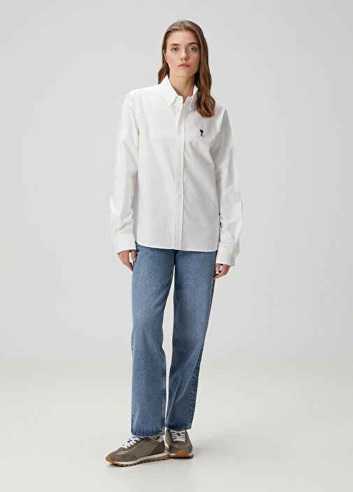 Ami Paris Red heart Button Down