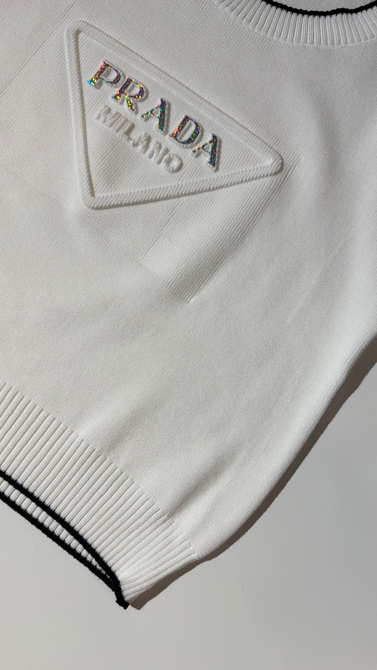 Prada White Crewneck (Dupe)