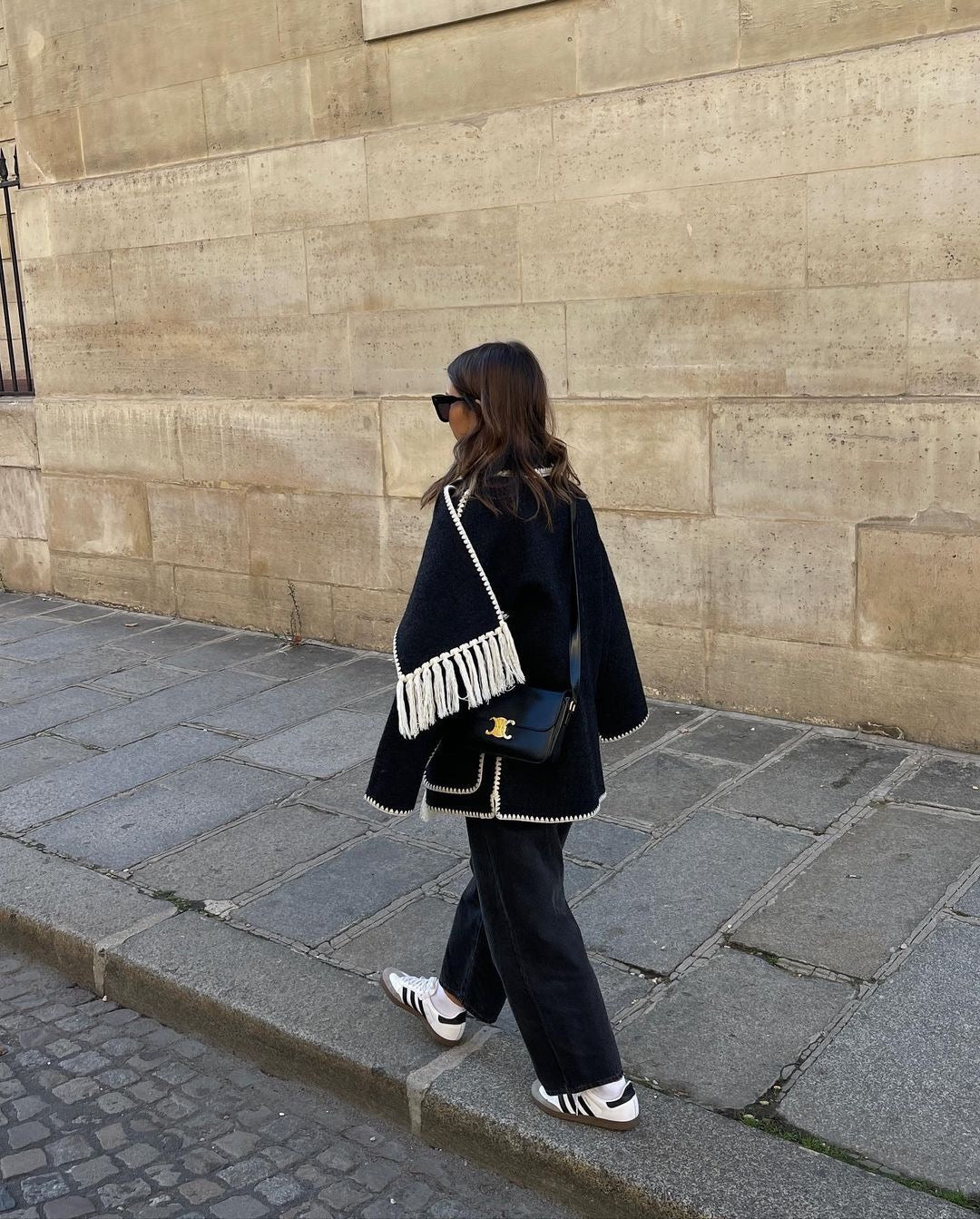 SHEIN Maija Women Jacket with Scarf(BLACK)