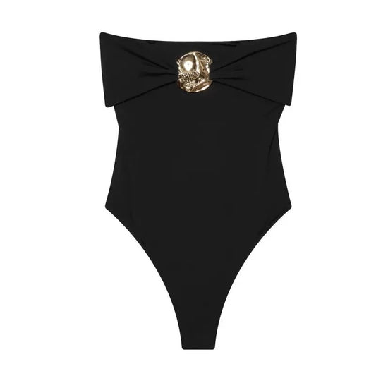Zara Metallic piece Bandeu -BLACK
