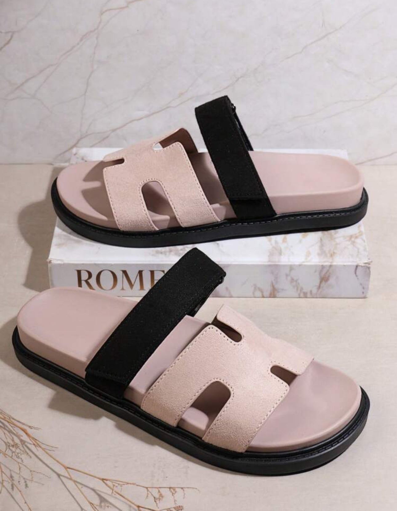 Shein Shein Shuzia Women Shoes Comfy Open Toe Thick Solid Flats Sandals