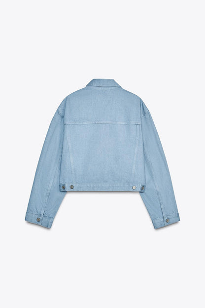 ZARA ZW Collection Pocket Jacket-Light Blue