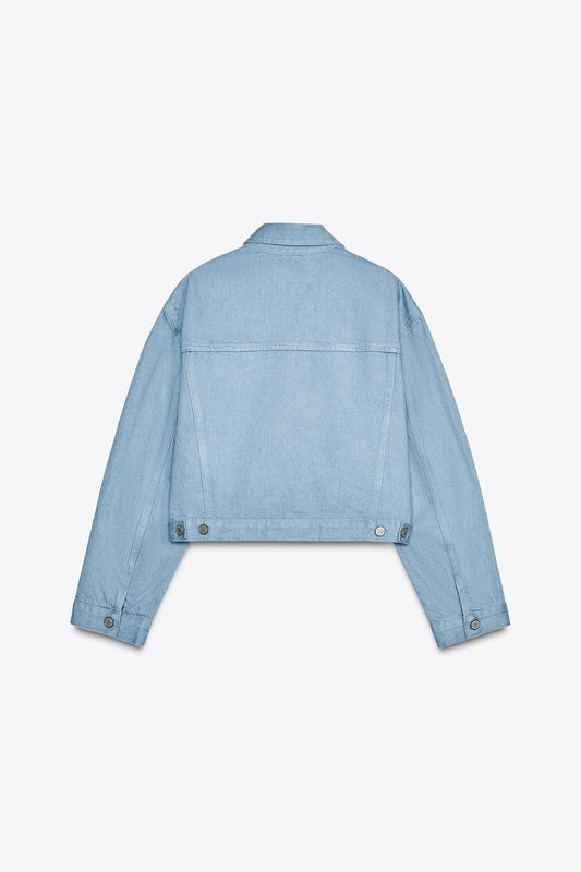 ZARA ZW Collection Pocket Jacket-Light Blue