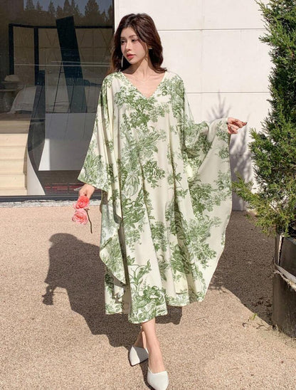 Shein Floral Loose Fit Mid-length Kaftan- Large