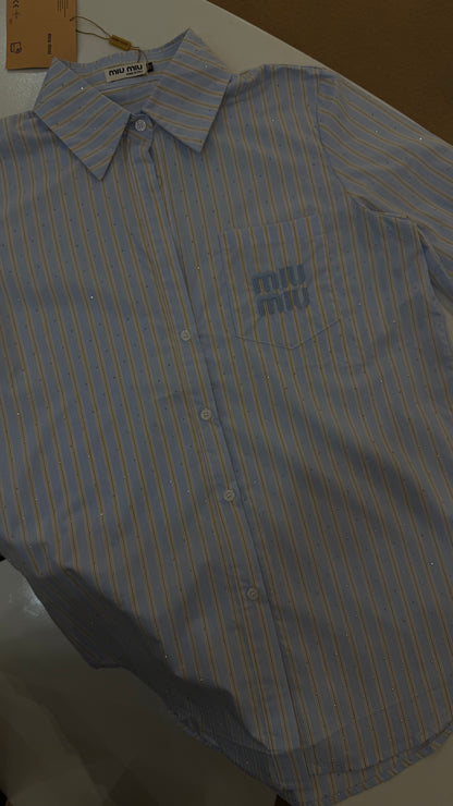 Miu Miu Sparkled Striped Shirt
