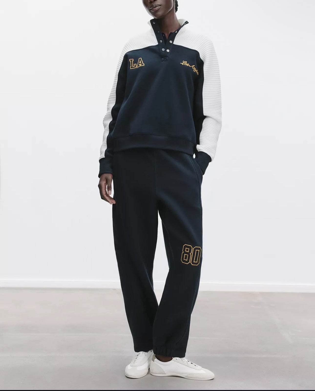 ZARA contrast Chunky Knit Sweatshirt