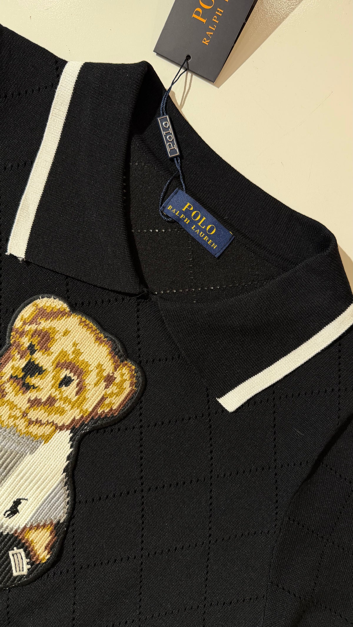 Ralph Lauren Knitted Teddy Polo-Black (Dupe)