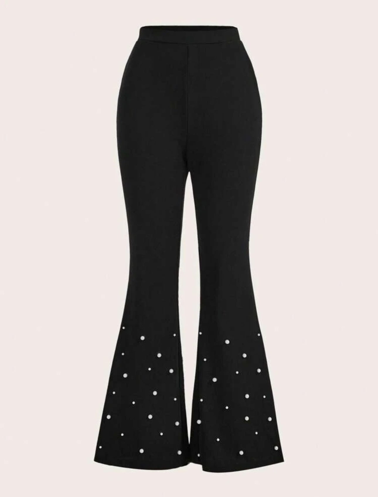 SHEIN Classi Pearl Beaded Flare Leg Pant