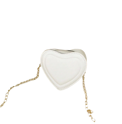 SHEIN Girls Cute Heart Shaped CrossBody Bag White