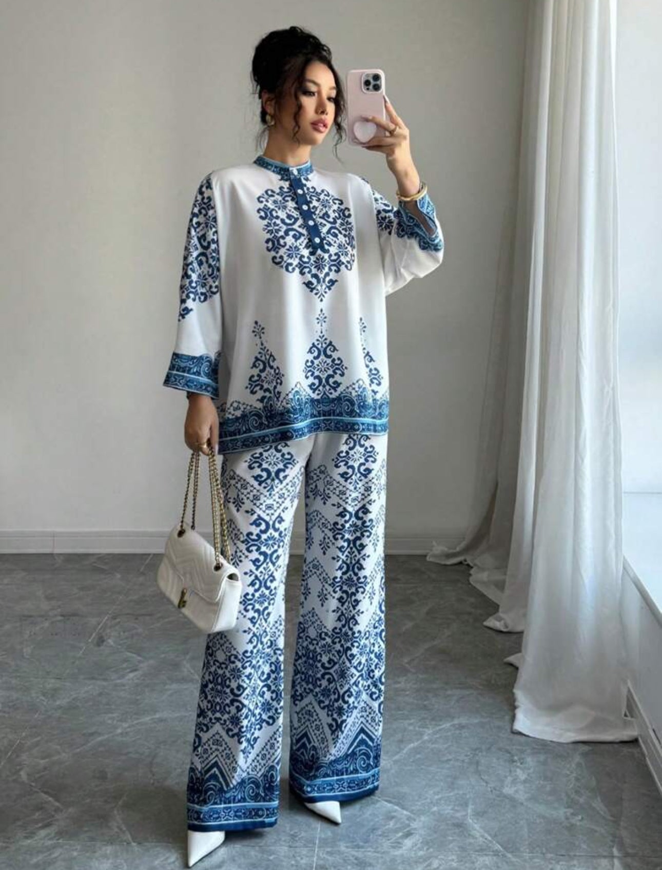 Shein Elenzga Floral Print Co-ord Set