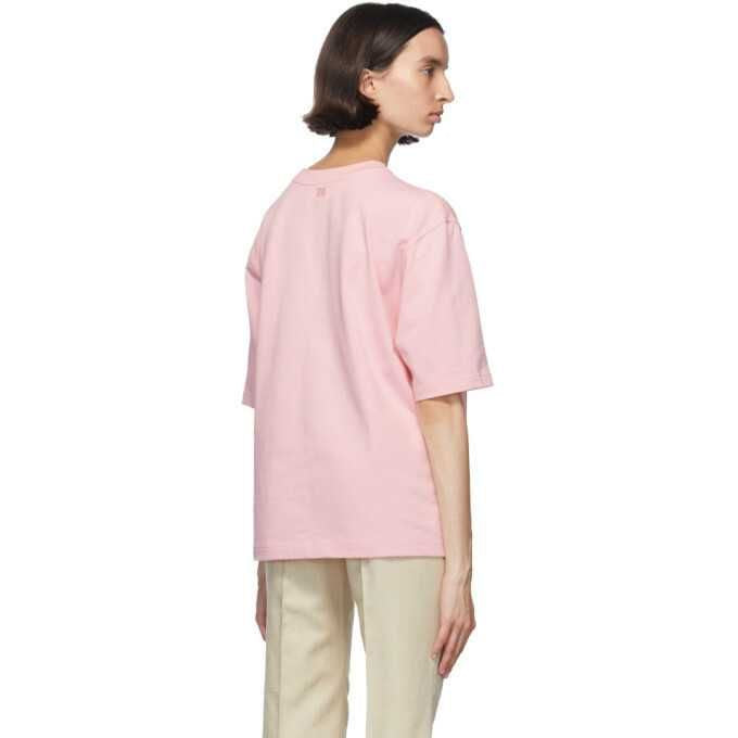 Ami Paris Loose Fit T Shirt-Pink