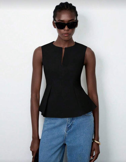 SHEIN Eastflair Solid Color Sleeveless Top